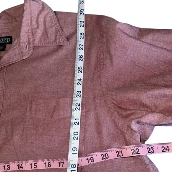 Lands End Mens Regular Fit Long-Sleeve Button-Down Shirt 16.5/33 Pink Cotton - Picture 7 of 7